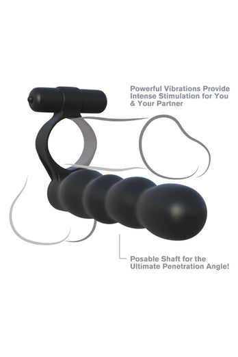 Pipedream - Fantasy C-Ringz - Posable Partner Double Penetrator - Black - Stag Shop