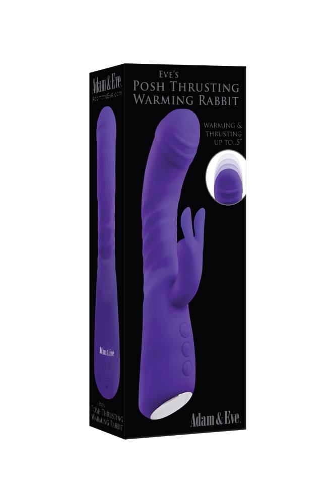 Adam & Eve - Eve's Posh Thrusting Warming Rabbit Vibrator - Purple | Stag Shop Adam & Eve - Eve's Posh Thrusting Warming Rabbit Vibrator - Purple | Stag Shop