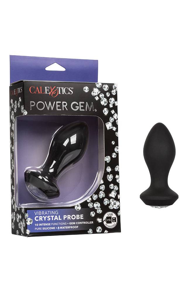 Cal Exotics - Power Gem Vibrating Crystal Butt Plug - Black - Stag Shop