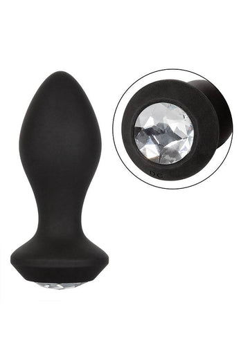 Cal Exotics - Power Gem Vibrating Crystal Butt Plug - Black - Stag Shop