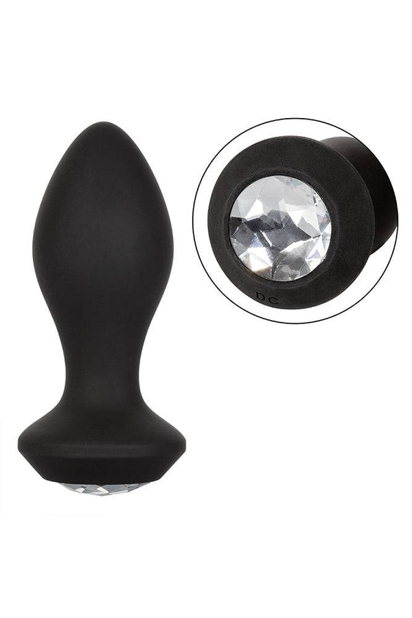Cal Exotics - Power Gem Vibrating Crystal Butt Plug - Black - Stag Shop