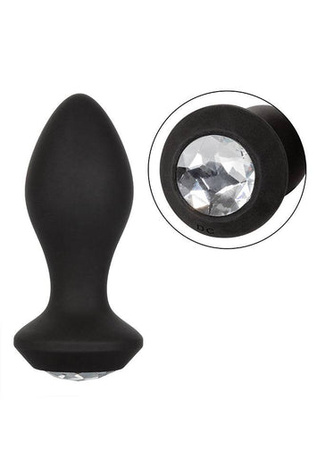 Cal Exotics - Power Gem Vibrating Crystal Butt Plug - Black - Stag Shop