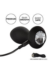 Cal Exotics - Power Gem Vibrating Crystal Butt Plug - Black - Stag Shop