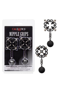 Thumbnail for Cal Exotics - Nipple Grips - Power Grip 4-Point Weighted Nipple Press - Black/Silver - Stag Shop