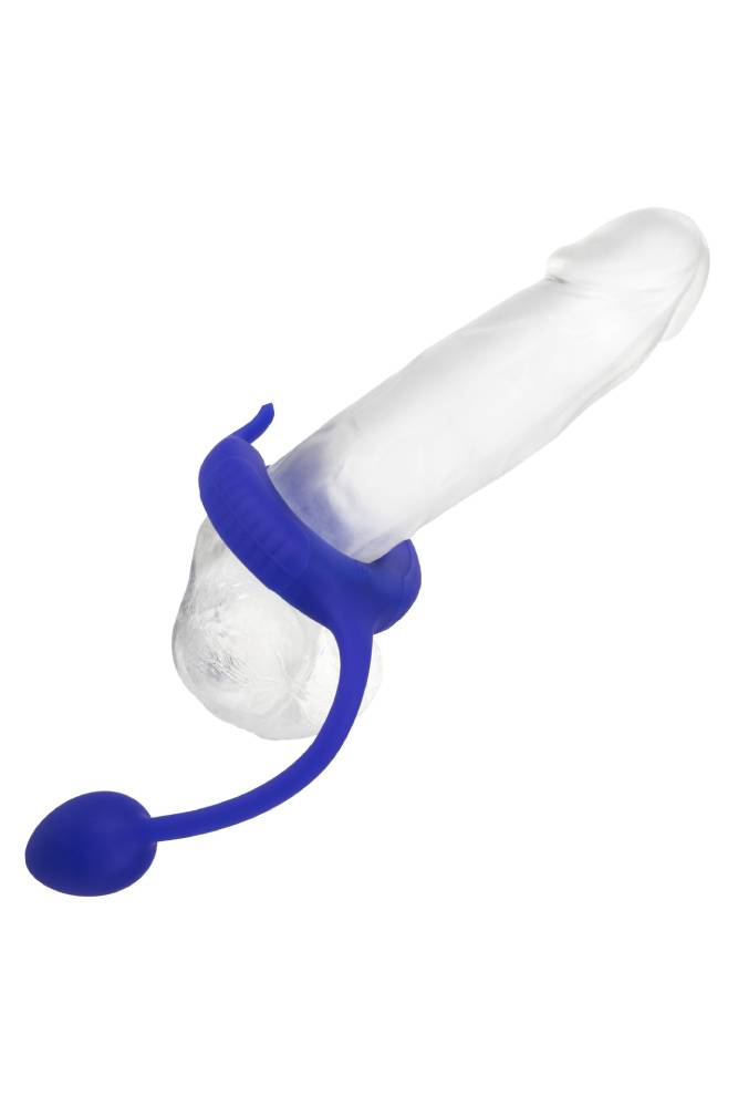 Cal Exotics - Admiral - Plug & Play Weighted Vibrating Cock Ring - Blue - Stag Shop