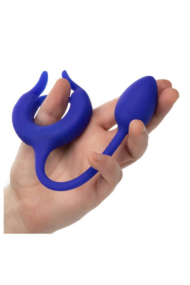 Cal Exotics - Admiral - Plug & Play Weighted Vibrating Cock Ring - Blue - Stag Shop