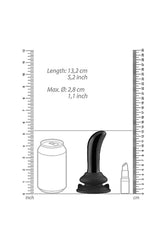 Shots Toys - Chrystalino - Prickly Vibrating Glass Anal Plug with Suction Cup & Remote - Black - Stag Shop