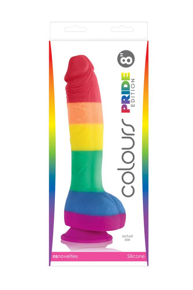 NS Novelties - Colours - Pride Edition - 8 Inch Dildo - Rainbow - Stag Shop