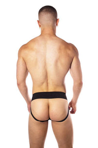 Thumbnail for Prowler - Premium Leather Hole Punch Jock Strap - Black - Stag Shop