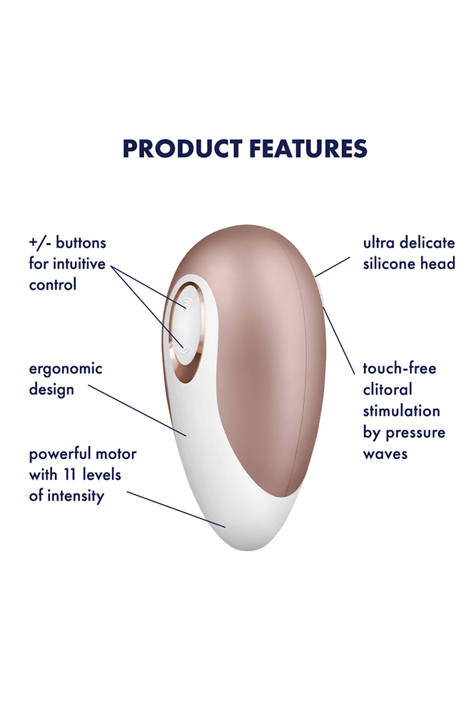 Satisfyer - Pro Deluxe Clitoral Stimulator - Next Generation - Rose Gold/White - Stag Shop