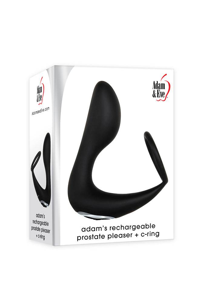 Adam & Eve - Adam's Rechargeable Prostate Please & C-Ring - Black - Stag Shop