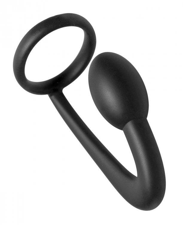 XR Brands - Master Series - Prostatic Play Explorer Silicone Cock Ring and Prostate Plug - Stag Shop