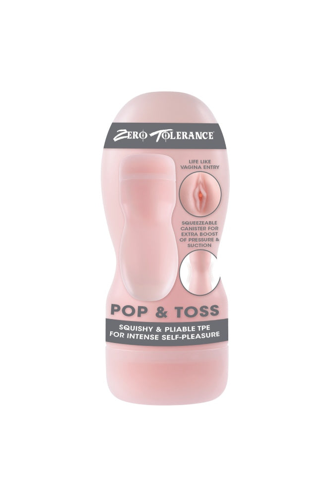 Zero Tolerance - Pop & Toss Squeezable Canister Stroker - Beige - Stag Shop
