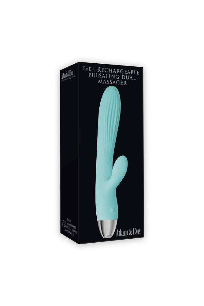 Adam & Eve - Eve's Rechargeable Pulsating Dual Massager - Teal - Stag Shop