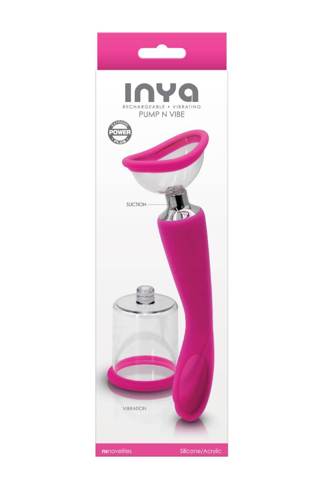 NS Novelties - INYA - Pump N Vibe Double-Ended Vibrator - Pink - Stag Shop