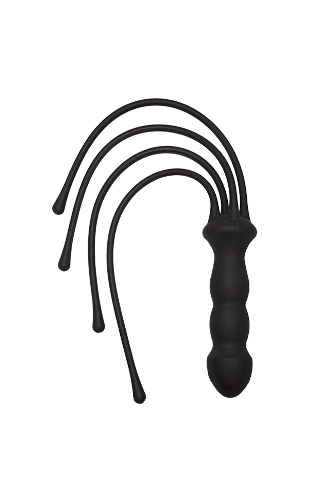 Kink By Doc Johnson - The Quad Silicone Whip - Black - Stag Shop