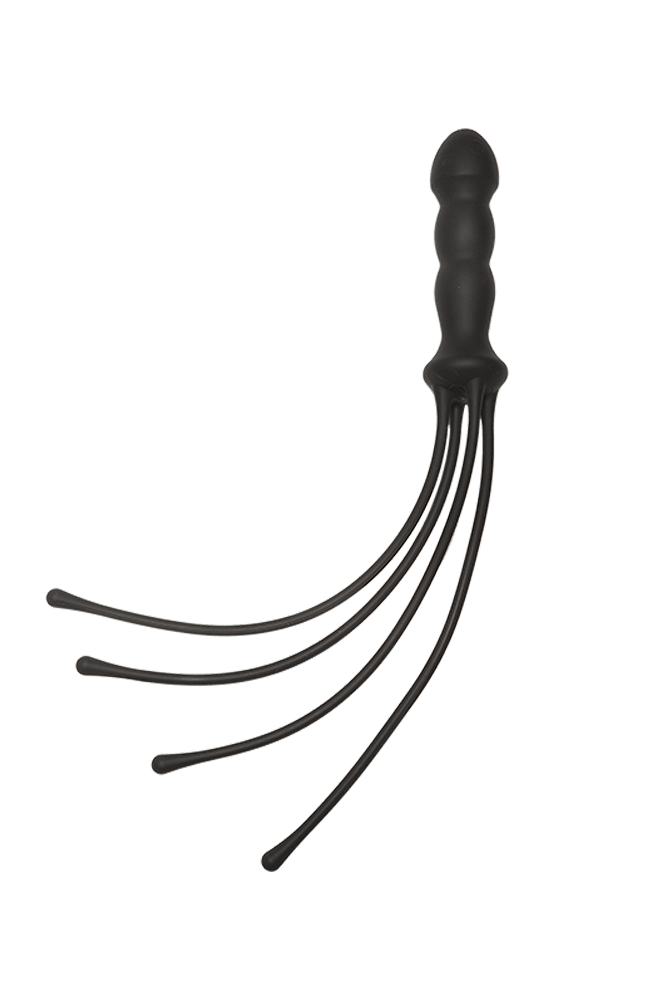Kink By Doc Johnson - The Quad Silicone Whip - Black - Stag Shop