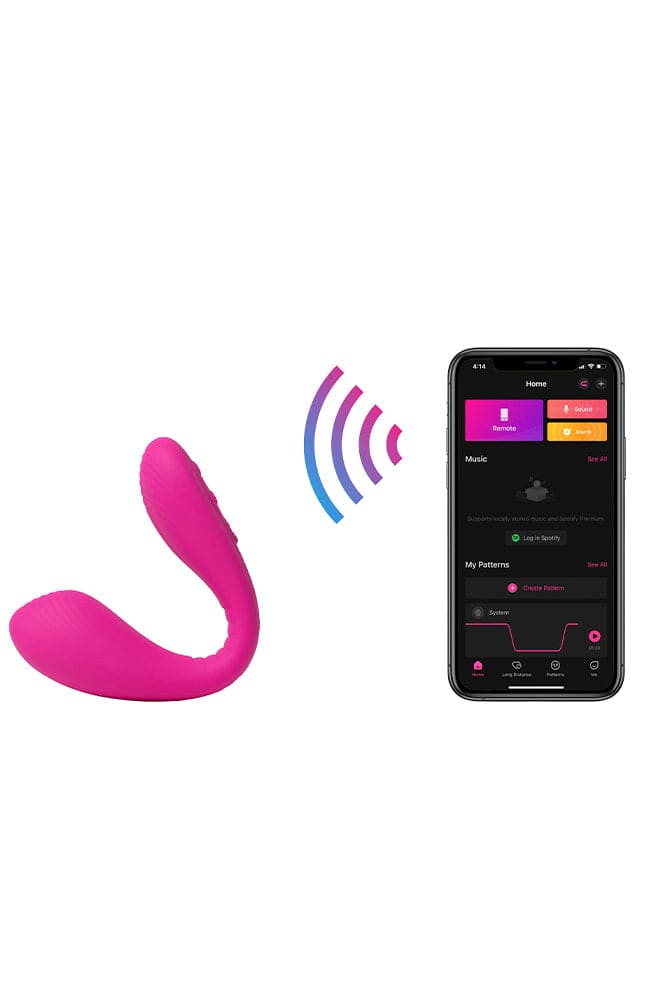 Lovense - Dolce Bluetooth Adjustable Dual Vibrator - Pink - Stag Shop