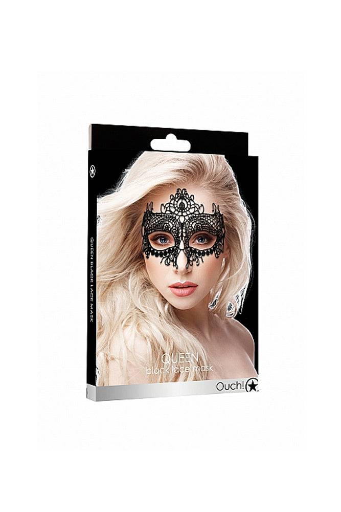 Ouch by Shots Toys - Queen Lace Mask - Black - Stag Shop