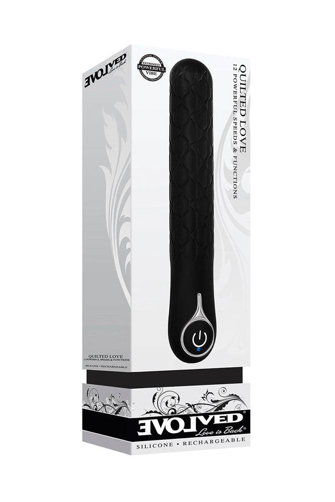 Evolved - Quilted Love Vibrator - Black - Stag Shop
