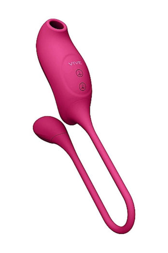 Shots Toys - VIVE - Quino Air Wave & Vibrating Egg Vibrator - Pink - Stag Shop