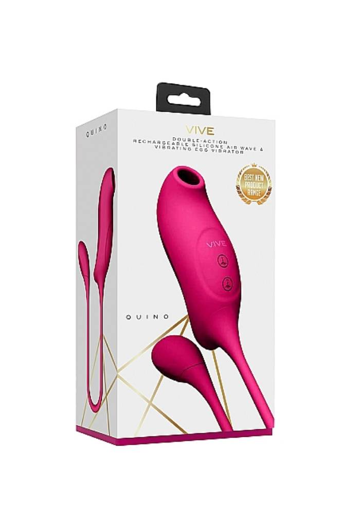 Shots Toys - VIVE - Quino Air Wave & Vibrating Egg Vibrator - Pink - Stag Shop