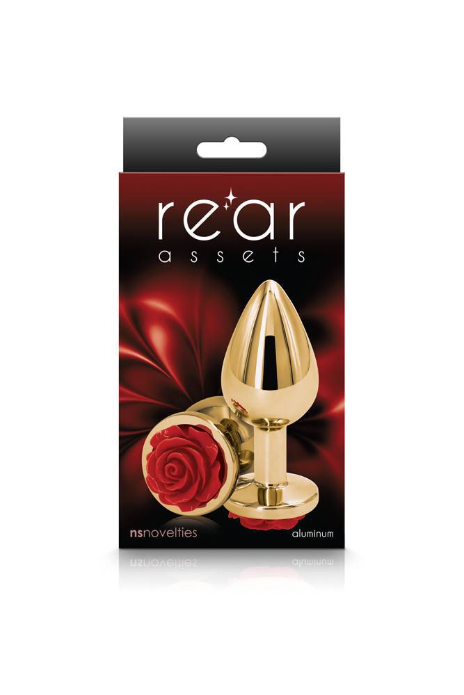 NS Novelties - Rear Assets - Aluminum Butt Plug - Gold/Red - 3.5 Inch - Stag Shop