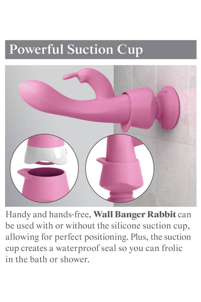 Pipedream - 3Some - Wall Banger Rabbit Vibrator - Pink - Stag Shop