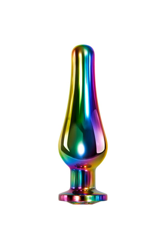 Evolved - Rainbow Metal Butt Plug - Medium - Stag Shop