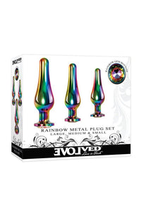 Thumbnail for Evolved - Rainbow Metal Butt Plug Set - Stag Shop