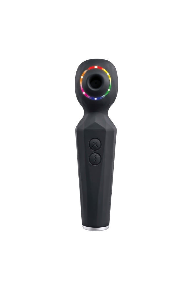 Evolved - Rainbow Sucker Suction Wand Vibrator - Black - Stag Shop