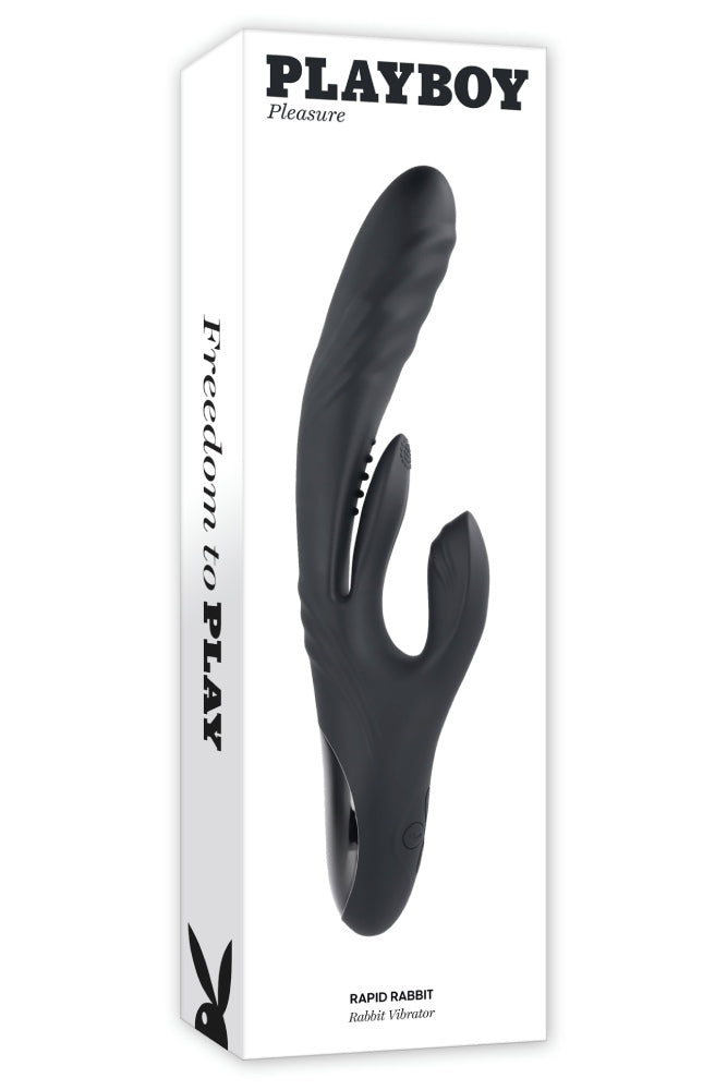 Evolved - Playboy - Rapid Rabbit Thrusting Vibrator - Black - Stag Shop