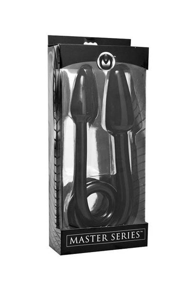 XR Brands - Master Series - Ravens Tail 2X Anal Plug - Black - Stag Shop