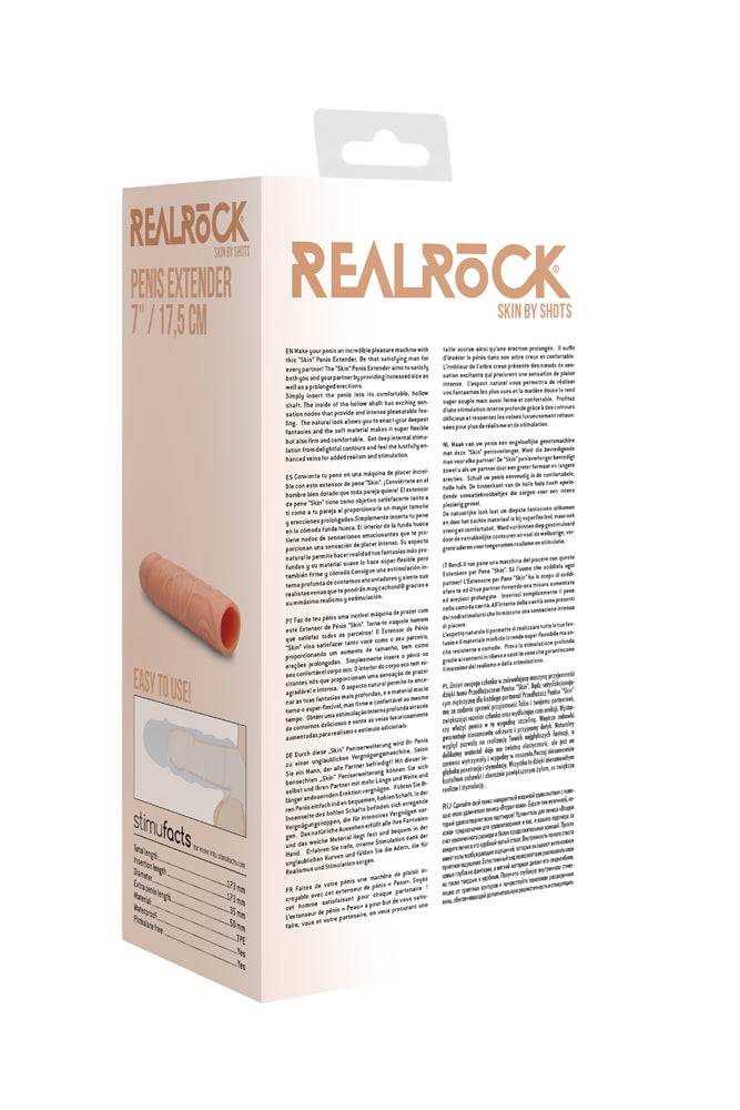 Shots Toys -  RealRock Skin - Realistic Penis Extender - 7 Inches - Stag Shop