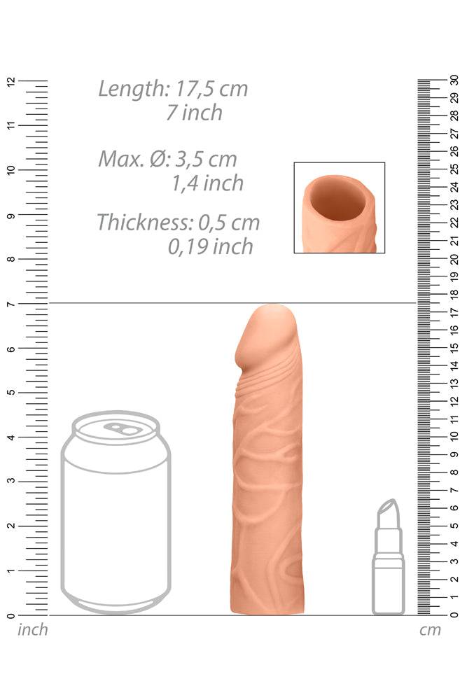 Shots Toys -  RealRock Skin - Realistic Penis Extender - 7 Inches - Stag Shop