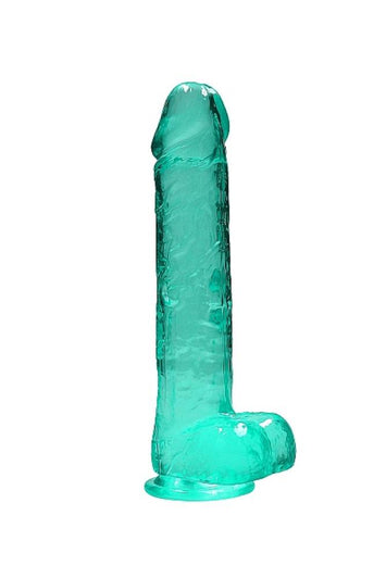 Shots Toys - Real Rock - 10" Crystal Clear Dildo - Turquoise - Stag Shop