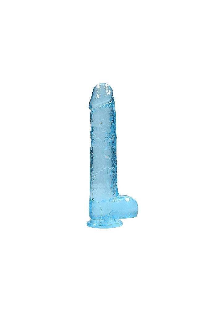 Shots Toys - Real Rock - 9" Crystal Clear Dildo - Blue - Stag Shop