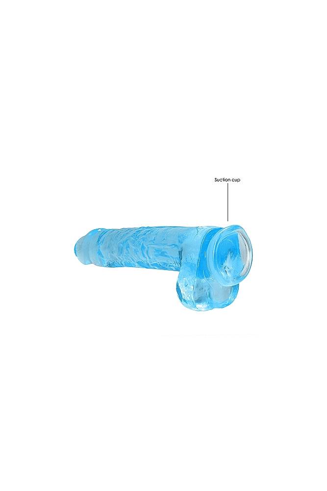 Shots Toys - Real Rock - 9" Crystal Clear Dildo - Blue - Stag Shop