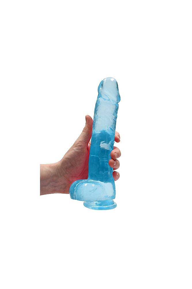 Shots Toys - Real Rock - 9" Crystal Clear Dildo - Blue - Stag Shop