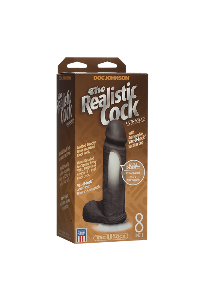 Doc Johnson - The Realistic Cock - Ultraskyn Dildo w/ Removable Vac-U-Lock Base - Assorted Sizes & Colours - Stag Shop