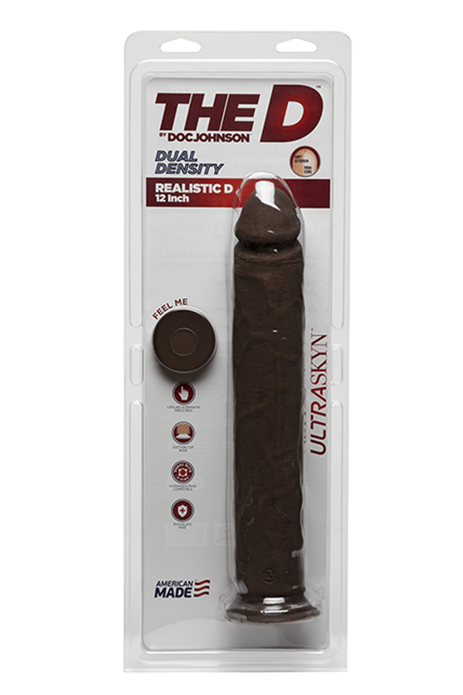 Doc Johnson - The D - Realistic D 12-inch Dual Density Dildo - Assorted - Stag Shop