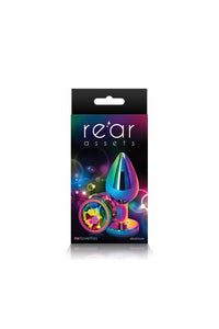 Thumbnail for NS Novelties - Rear Assets - Medium Aluminum Butt Plug - Multicolour/Rainbow - Stag Shop