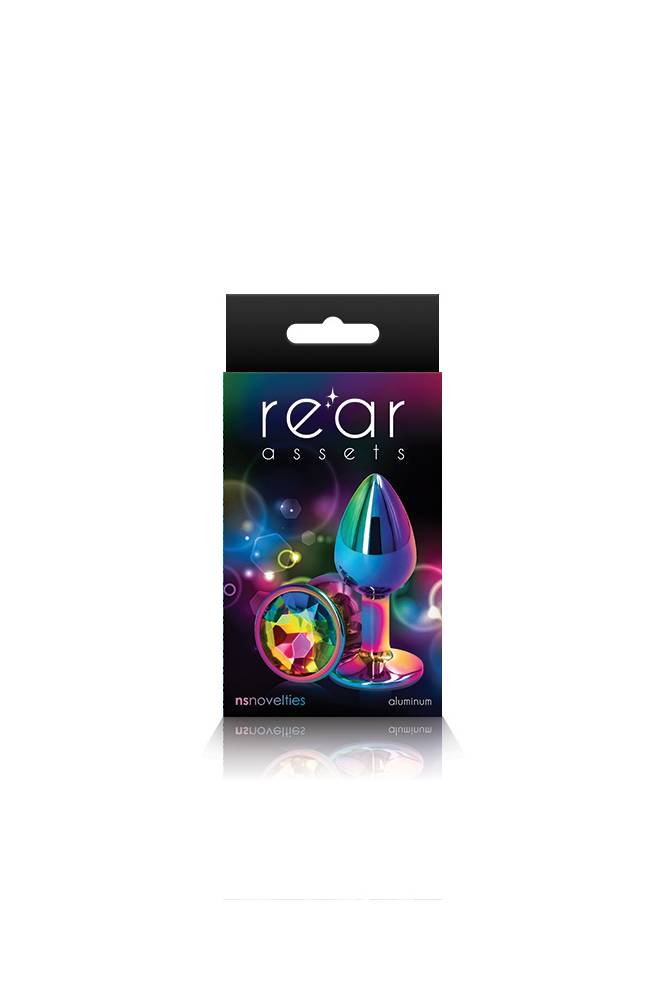 NS Novelties - Rear Assets - Small Aluminum Butt Plug - Multicolour/Rainbow - Stag Shop