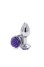 NS Novelties - Rear Assets - Aluminum Rose Butt Plug - Purple/Silver - Small - 3 Inch - Stag Shop