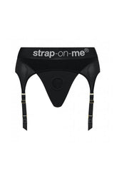 Lovely Planet - Strap-on-Me - Rebel Thong Back Strap-On Harness - Black - Stag Shop