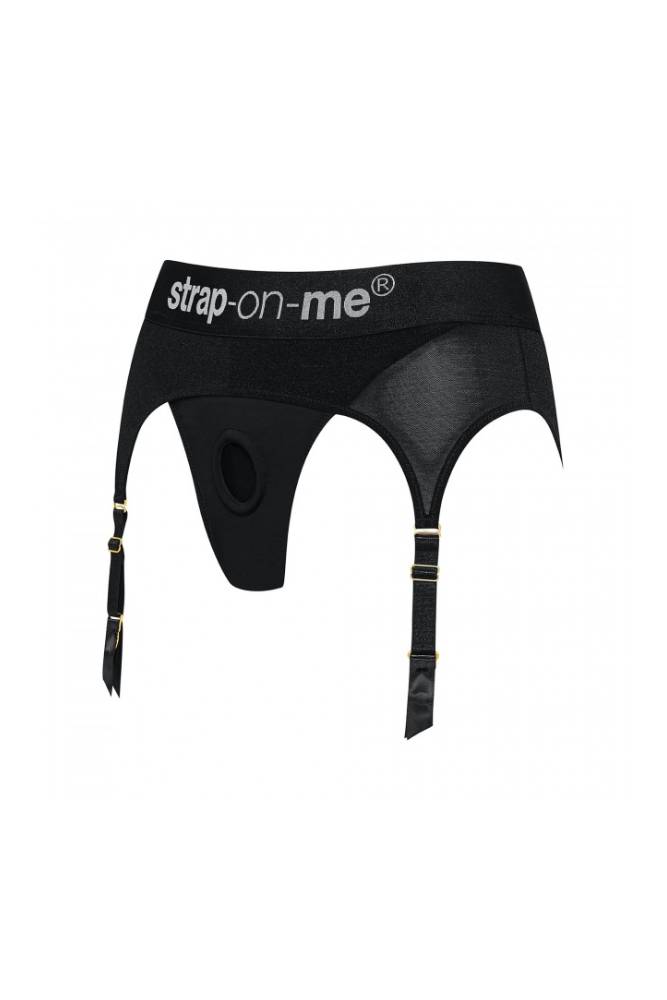 Lovely Planet - Strap-on-Me - Rebel Thong Back Strap-On Harness - Black - Stag Shop