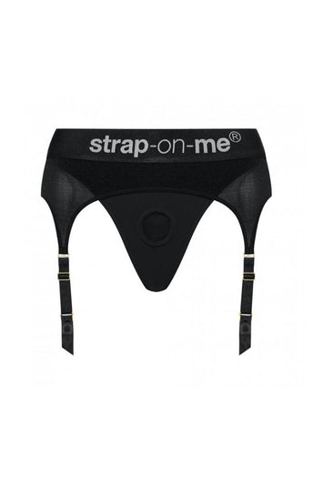 Lovely Planet - Strap-on-Me - Rebel Thong Back Strap-On Harness - Black - Stag Shop