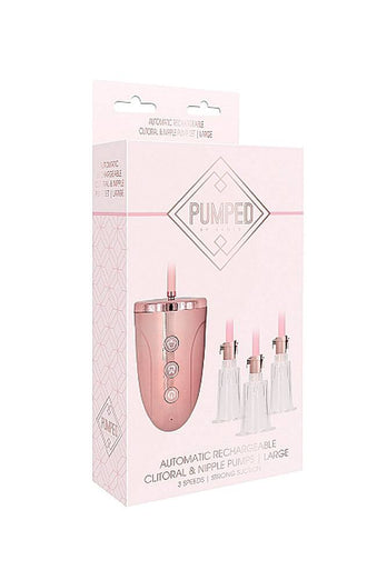 Shots Toys - Pumped - Rechargeable Clitoral & Nipple Pump Set - Assorted Sizes - Stag Shop