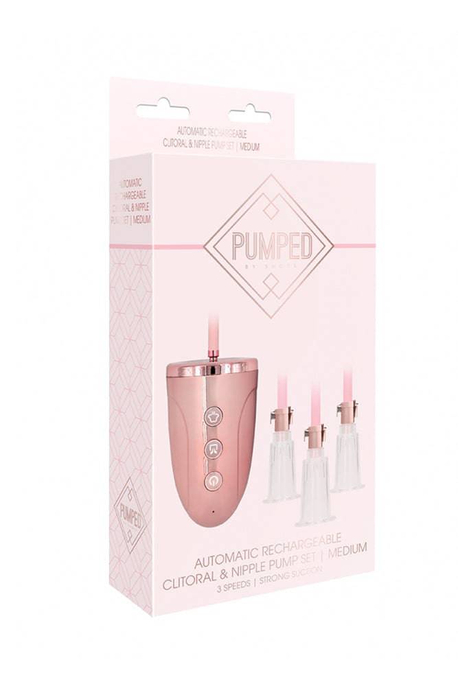 Shots Toys - Pumped - Rechargeable Clitoral & Nipple Pump Set - Assorted Sizes - Stag Shop