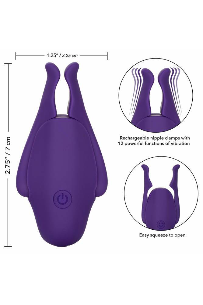 Cal Exotics - Nipple Play - Rechargeable Nipplettes - Purple - Stag Shop